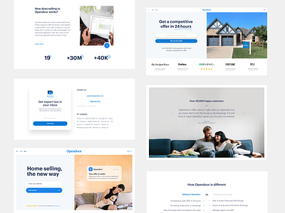 Homepage components banner brand cta hero icons landing layout opendoor real estate ui web