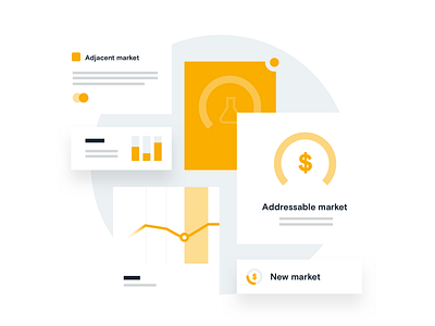 Personalized insights analysis graph illustration landing market product report statistics ui web
