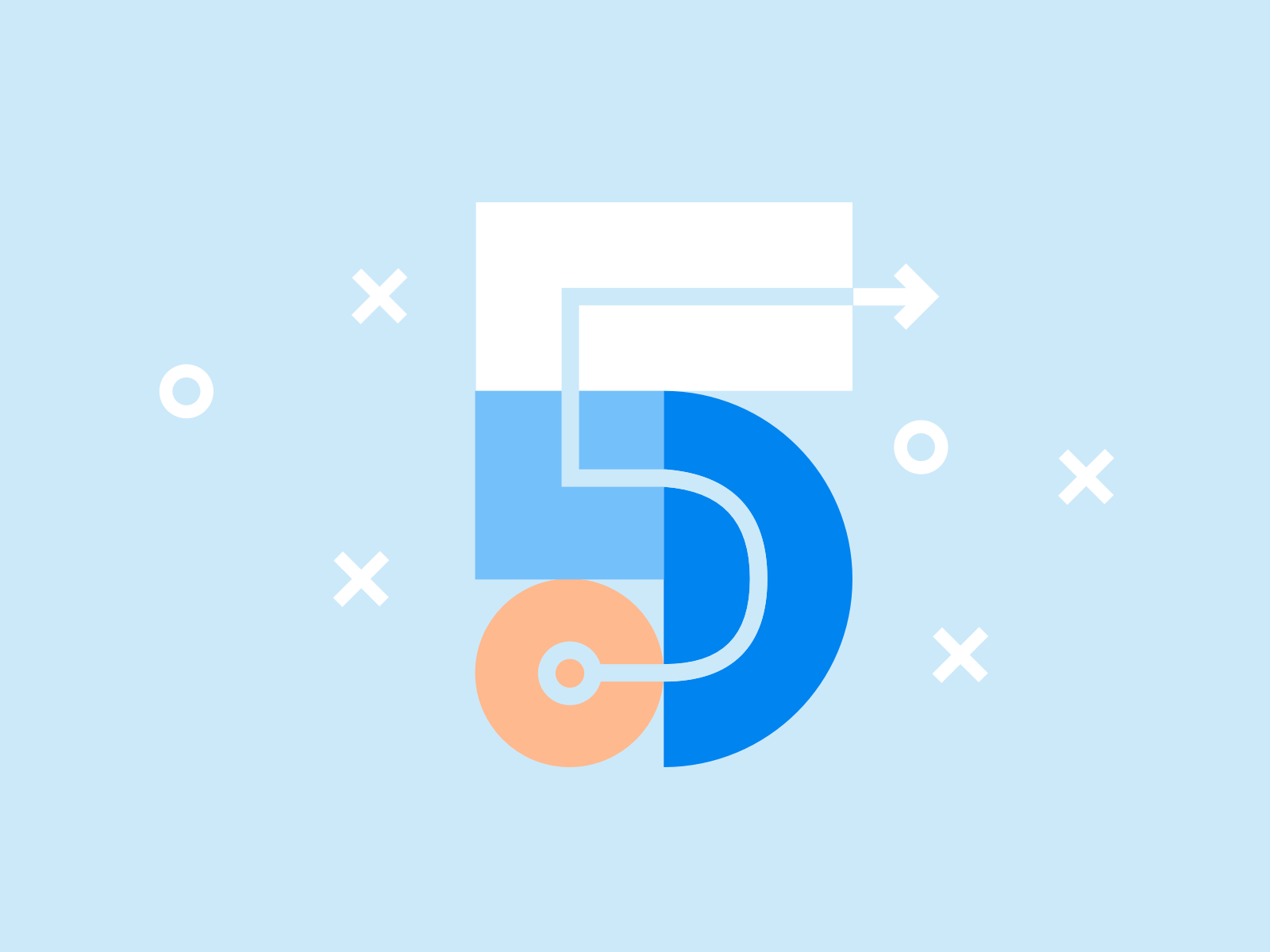 5 lessons abstract brand content five illsutration monogram number opendoor post
