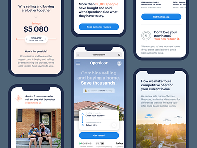 Trade-in page exploration design home house landing layout mobile opendoor real estate responsive shrimp ui web