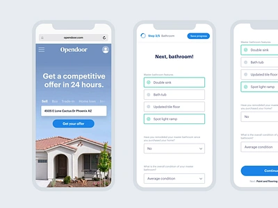 Onboarding flow optimization flow form landing mobile onboarding opendoor product real estate ui ui design web webdesign