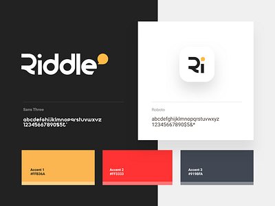 Riddle branding app brand branding bubble icon identity logo mark typography vector