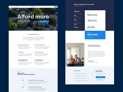 Investment product landing page