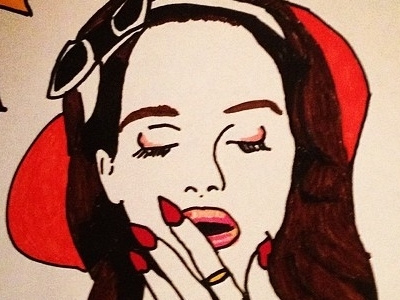 Love You More illustration lana del rey sharpie