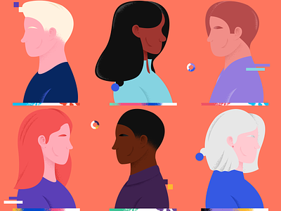 One Race art character characters color design gradient human humans illustration one race peoples race texture vector