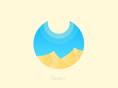 Desert color desert design illustration logo nature sun vector