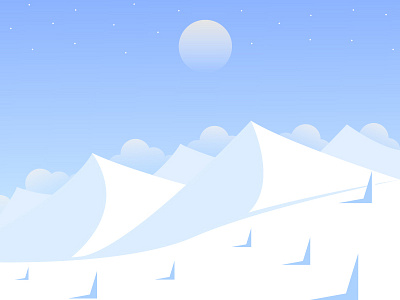 Winter is coming color design flat illustration moon mountain nature snow vector winter