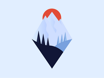 Alone In The Top art color design illustration logo mountain vector