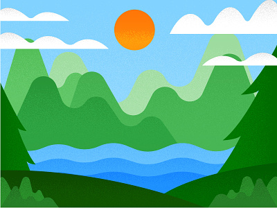 Forest art color design forest illustration landscape sun texture vector