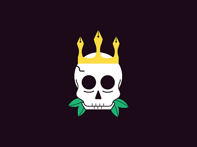 Skull King art crown design illustration logo plant skull