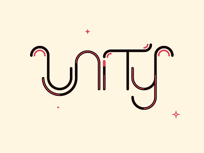 Unity art branding design lettering line type typography