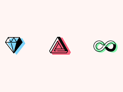 Icon Set color design diamond icon infinity set shape triangle