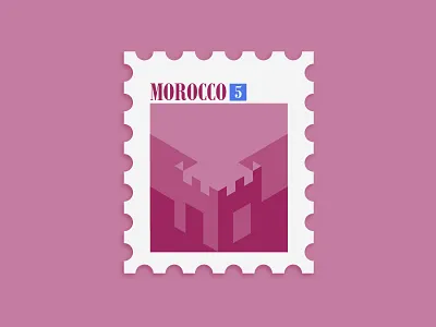 Moroccan Stamp color design flat illustration morocco stamp timbre