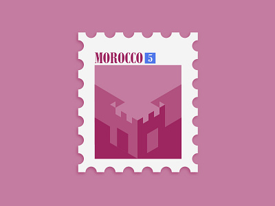 Moroccan Stamp color design flat illustration morocco stamp timbre