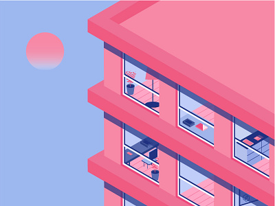 More Building art building color design home house illustration isometric window