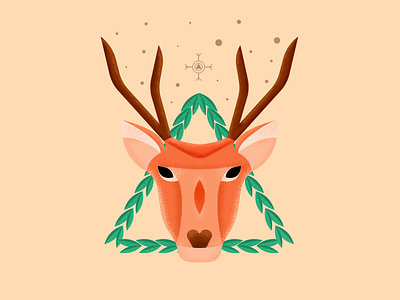 Deer Crown art color crown deer design illustration texture