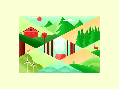 The CountrySide art color countryside design forest illustration texture wild