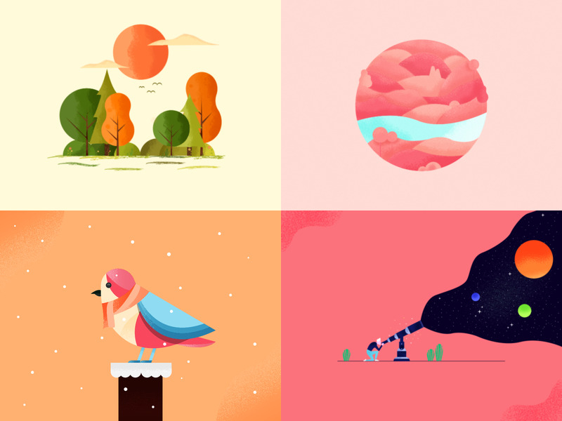 2018 2018 2018 trends art color design dribbble illustration texture top4