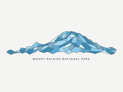 Mount Rainier National Park blue geometric illustration mountain mt. rainier national park pacific northwest seattle vector