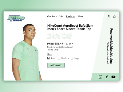 Sportsware webshop landing branding clothes design desktop graphic design online store sportsware tennis ui webshop webshop design