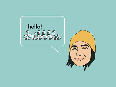 Hello Dribbble! design first shot flat illustration vector welcome shot