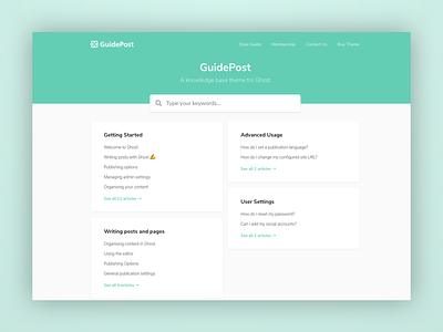 GuidePost - A Knowledge Base Theme