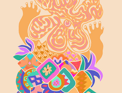 Crazy bloom colorful design illustration vector