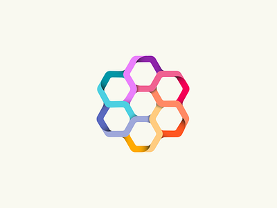 Logo proposal for the Tribeez app colorful flower logo material design