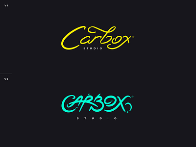 CARBOX logo lettering variations branding caligraphy handwriting lettering logo vector