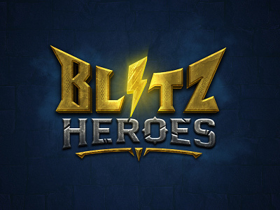 Blitz Heroes mobile game logo epic esports fantasy gaming gaming logo rpg typography vector