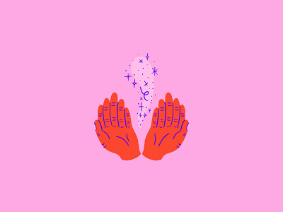 Magic cute fun hands hold illustration inktober magic person sparkles together witch witchy