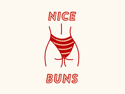 Nice Buns booty buns butt female girl illustration panty pink red underwear woman