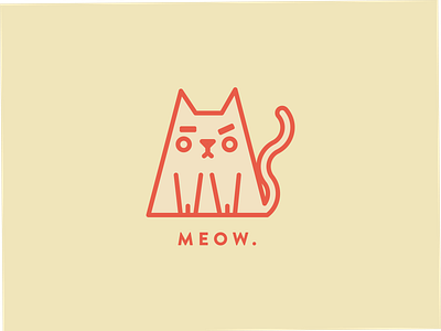 Meow. angry animal animal logo animallogo cat cat logo feline icon illustration logo meow pink