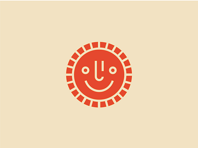 Happy Sun Logo happy happy logo icon illustration logo red sun sun logo sun rays sun rise sundae sunday sundaysuns tad carpenter