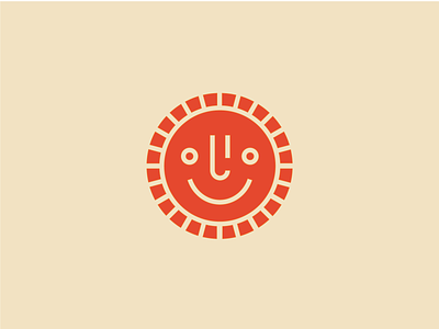 Happy Sun Logo happy happy logo icon illustration logo red sun sun logo sun rays sun rise sundae sunday sundaysuns tad carpenter