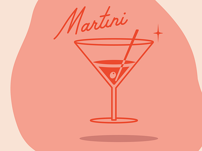 Martini - Drink 3/5 bar brand branding business cute drink drink logo drinking fun icon illistration logo martini mono line mono weight pink red resturant retro vintage