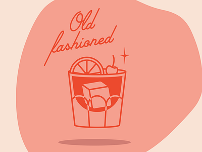 Old Fashioned - Drink 4/5 bar bar logo brand branding cherry cute drink drink logo drinking fun ice icon illustation old fashioned orange pink red restaraunt retro vintage