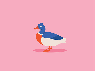 Duck Off animal animal logo bird bird illustration bird logo brand branding cute design duck ducks fun grumpy icon illustration illustrator logo mondays pink vector