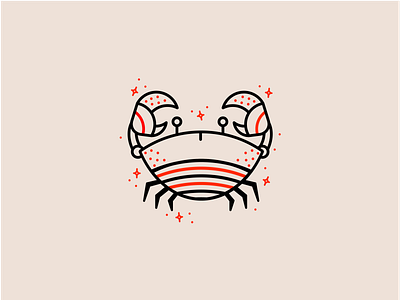 Zodiac - Cancer animal animal logo astrology brand branding clean crab crab logo design fun icon illustration logo monoline ocean ocean life red sea vector vector illustration
