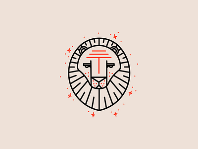 Zodiac - Leo animal animal logo astrology brand branding design fun icon illustration leo letterpress line line art lion lion logo logo monoline red zodiac zodiac signs