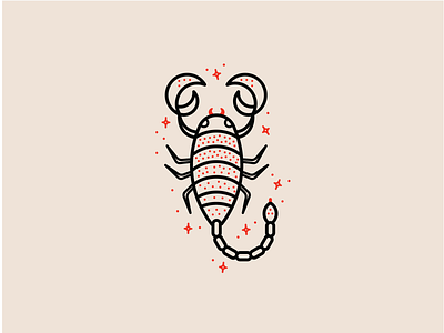 Zodiac - Scorpio animal animal logo astrology bug clean cute flat icon icon set illustration insect minimal red scorpio scorpion sparkle star vector zodiac zodiac sign