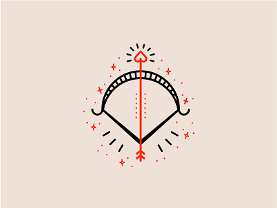 Zodiac - Sagittarius archery arrow astrology bow and arrow cupid design heart icon icon set illustration line logo love monoline red sagittarius series vector zodiac
