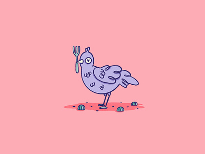Bowerbird animal logo bird blue cute fork fun heart icon illustration illustrations inktober love pebble procreate