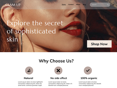 Glam up {cosmetics store} website design