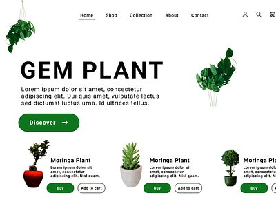 plant web landing page gemdesign greentheme landingpage oreaisha plant plantweb uxdesign website website design