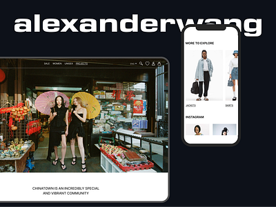 Alexanderwang — E-commerce Redesign. Mobile & Tablet app design figma graphic design illustration mobile tablet typography ui uprock uprockshool ux
