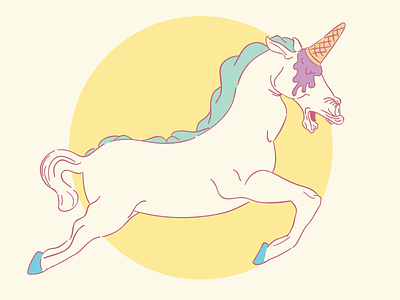 THE HORSEMEN'S PRIDE JUMP doodle funny horse ice cream soft colors threadless unicorn