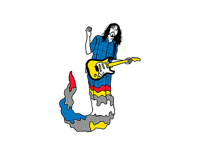 John Frusciante design doodle frusciante guitar half tone illustration letter primary colors rhcp rock type typography vector