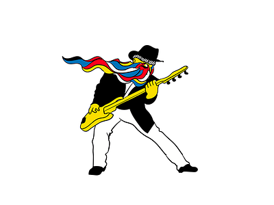Z - ZZTOP bass design doodle half tone illustration letter primary colors rock type typography vector zztop