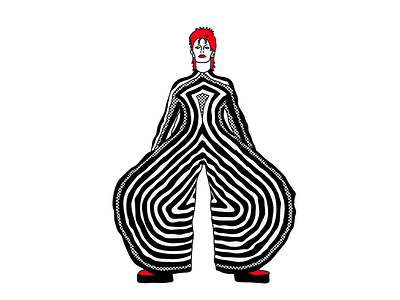8 - David Bowie - Eight Line Poem design doodle half tone illustration letter primary colors rock type typography vector